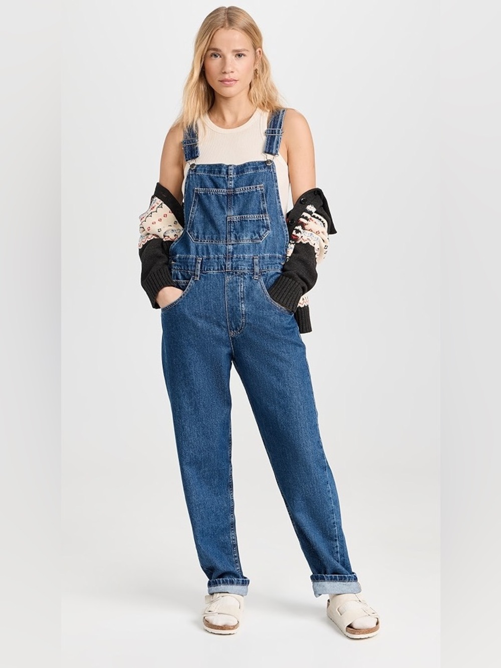 Free People Ziggy Overalls in Indigo Wash - XS